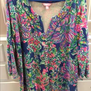 Lilly Pulitzer Justina 3/4 sleeve tunic. UPF50